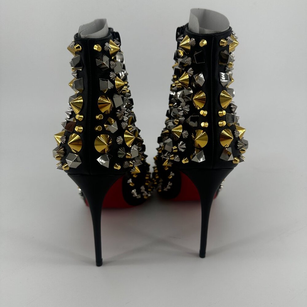 Louboutin So Full Kate Multicolor Calfskin Leather Spike Ankle Boots - Size 39 - Picture 5 of 7